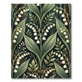 Elegant Dark Botanical Lily Valley Rug