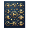 Golden Celestial Zodiac Astrology Art Rug
