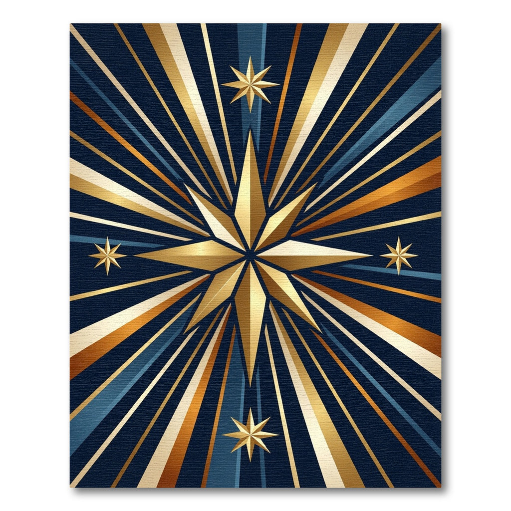 Golden Art Deco Radiant Starburst Rug