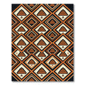 Geometric Terracotta Step Pyramid Diamond Rug