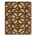 Bronze Chain Linked Geometric Industrial Rug