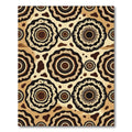 Earthy Tan Floral Concentric Circles Rug