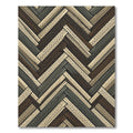 Neutral Herringbone Cable Knit Texture Rug
