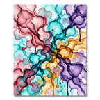 Vibrant Multicolor Fluid Abstract Wave Art Rug