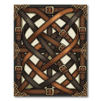 Leather Buckles Straps Intertwined Composition Rug