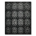 Black Ornate Gothic Scroll Medallion Rug