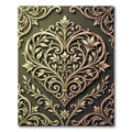 Ornate Golden Heart Floral Damask Rug