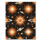 Orange Celestial Retro Starry Cosmos Rug