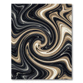 Abstract Black and Cream Swirl Rug
