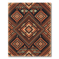 Bold Orange Black Geometric Tribal Ink Rug