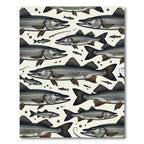 Illustrative Vintage Pike Fish Cream Area Rug