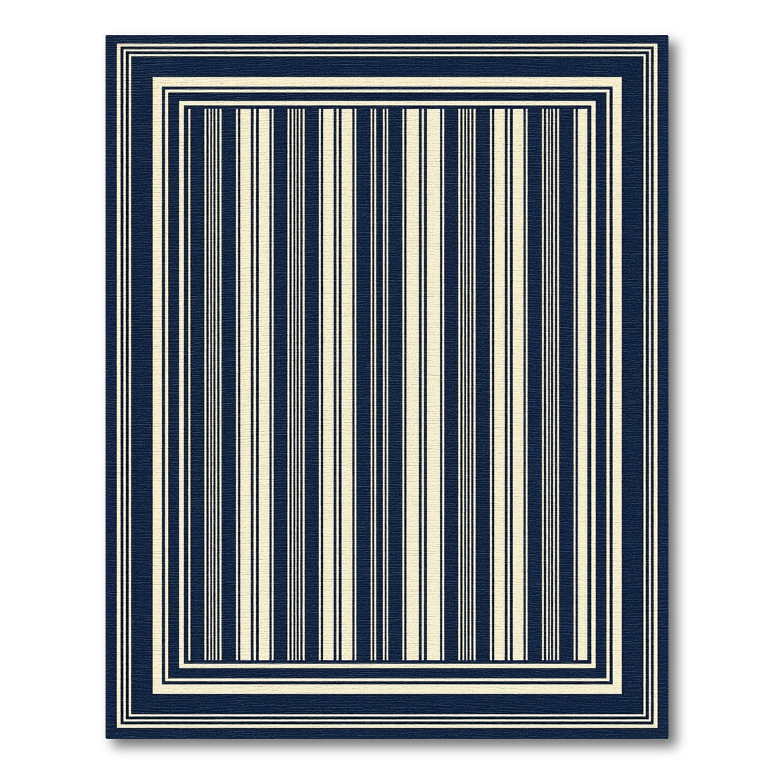 Classic Navy Cream Vertical Stripes Rug