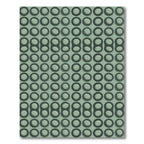 Sage Green Circular Linked Pebble Grid Rug