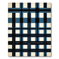 Classic Blue Crosshatch Grid Rug