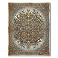 Elegant Champagne Floral Ornate Medallion Rug