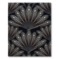 Art Deco Black Feather Fan Accent Rug