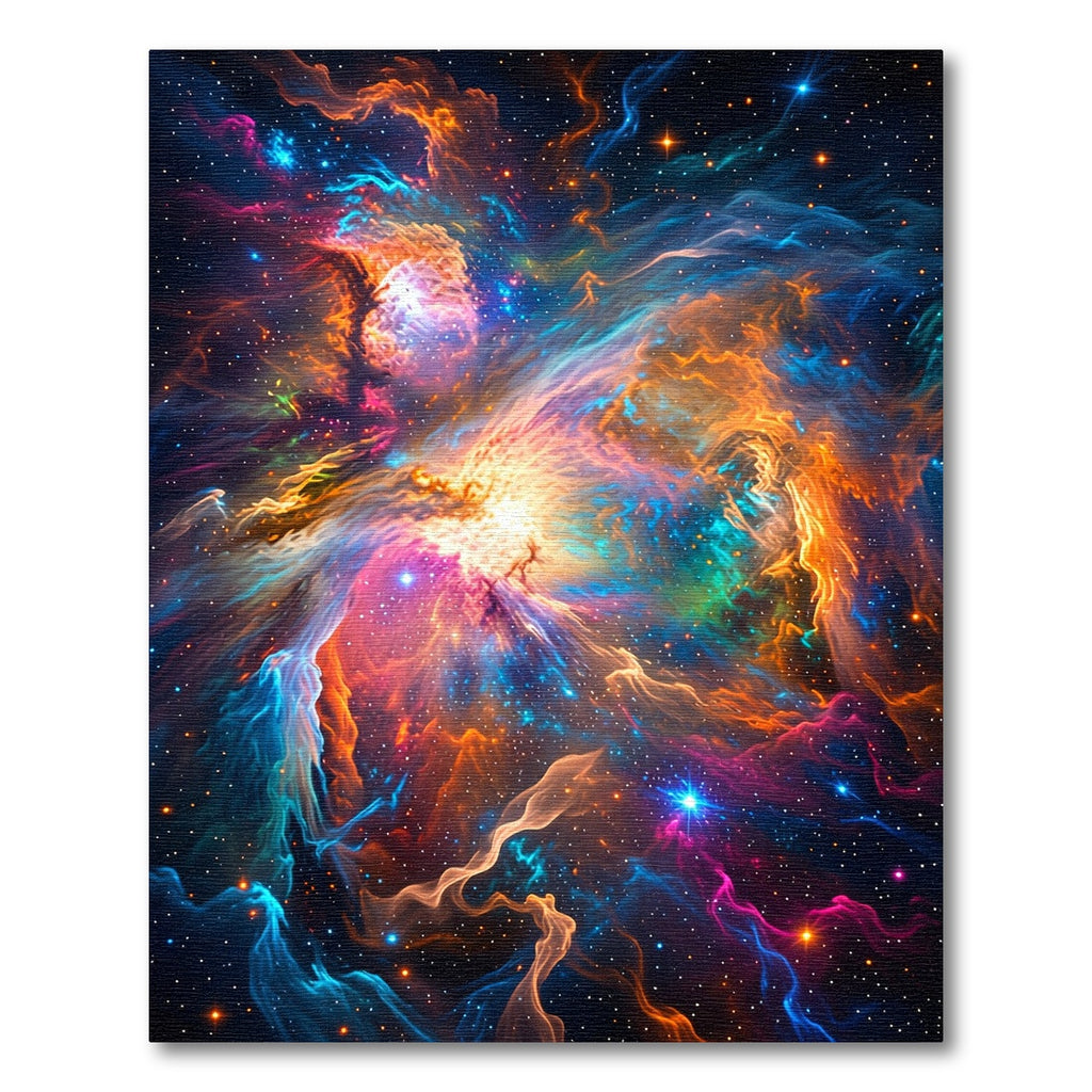 Vibrant Cosmic Nebula Swirl Area Rug