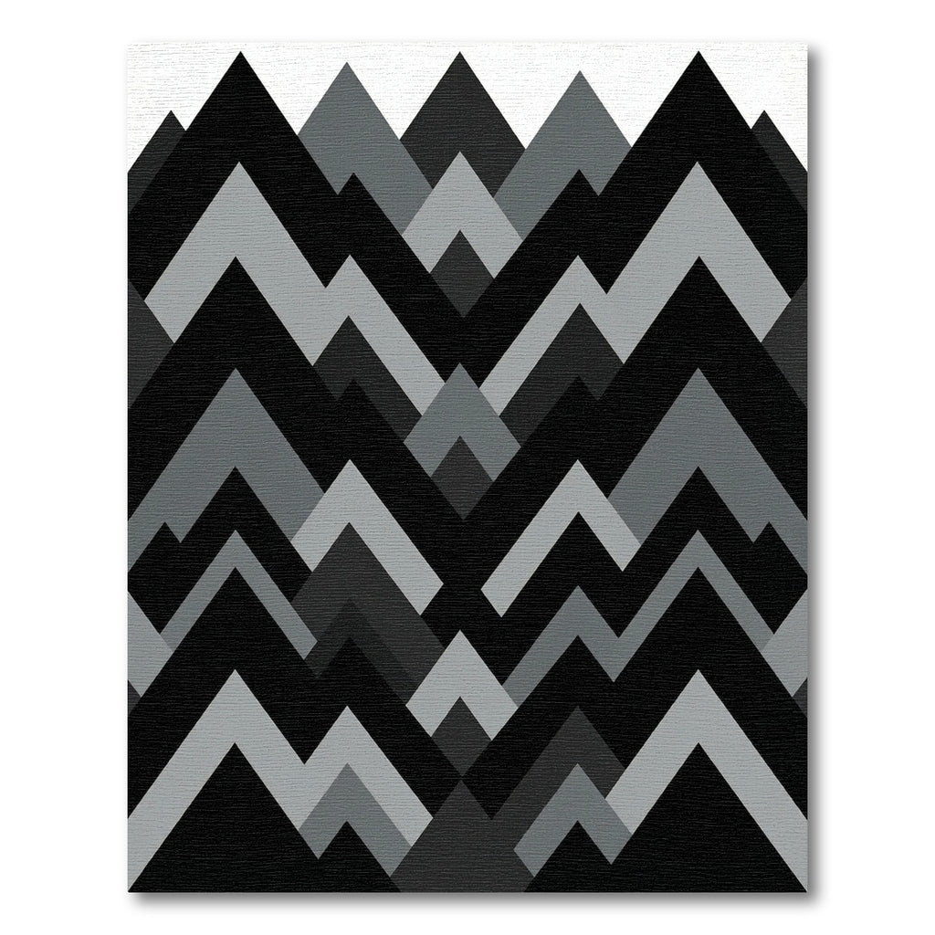 Modern Monochrome Gray Geometric Chevron Rug