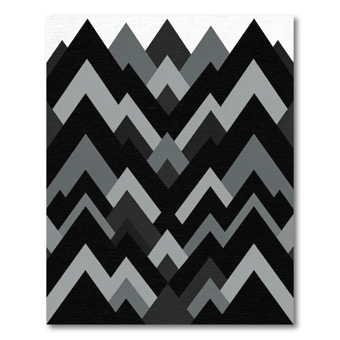 Modern Monochrome Gray Geometric Chevron Rug