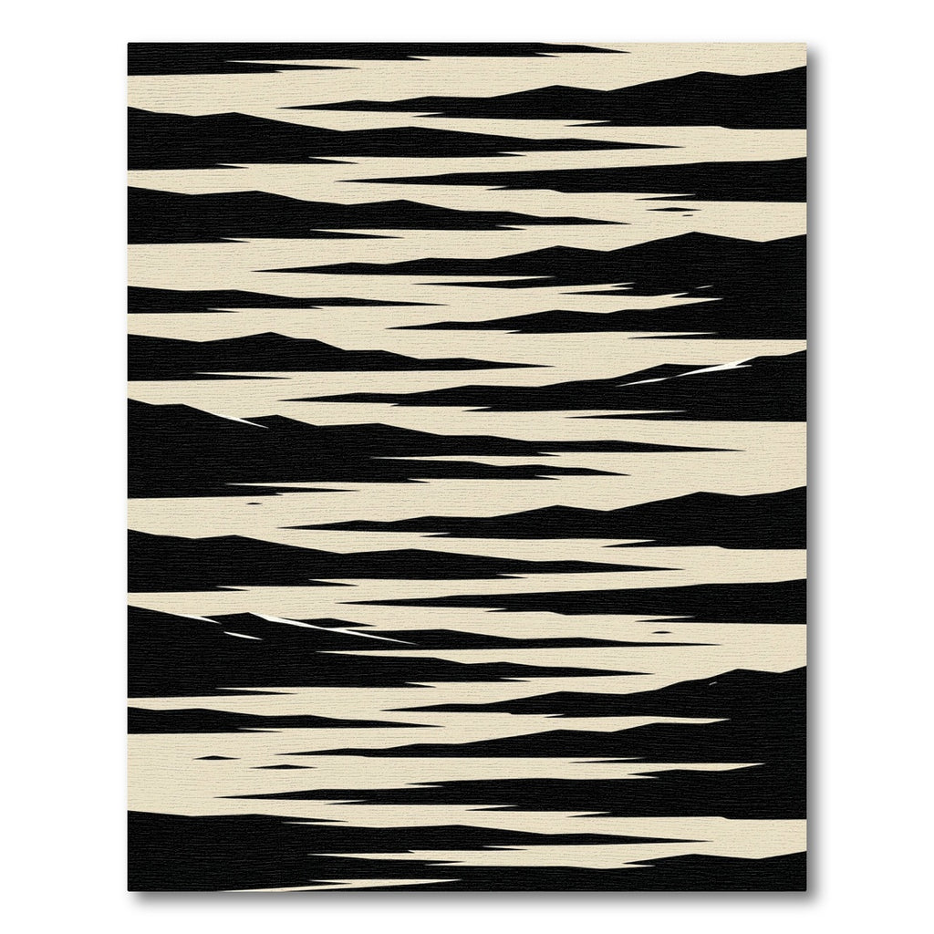Minimalist Black and Cream Horizon Abstract Rug