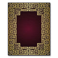 Ornate Gold Geometric Border Rug