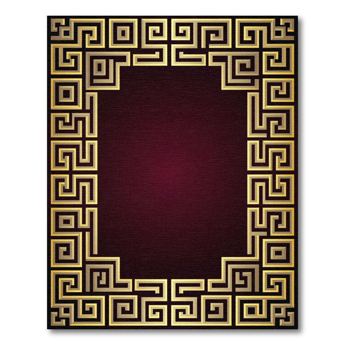 Ornate Gold Geometric Border Rug