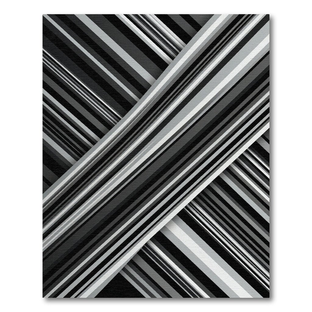 Monochrome Diagonal Striped Abstract Rug