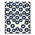 Navy Blue Circular Geometric Graphic Rug