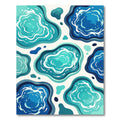 Cool Blue Abstract Water Ripples Rug