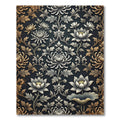 Antique Gold Floral Lotus Arrangement Rug
