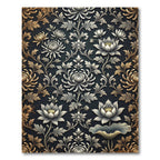 Antique Gold Floral Lotus Arrangement Rug
