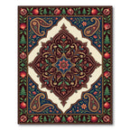 Ornate Pomegranate Paisley Floral Medallion Rug