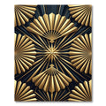 Art Deco Golden Fan Star Rug