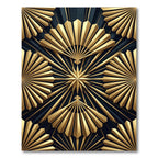 Art Deco Golden Fan Star Rug