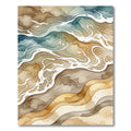 Watercolor Abstract Sandy Beach Shoreline Rug