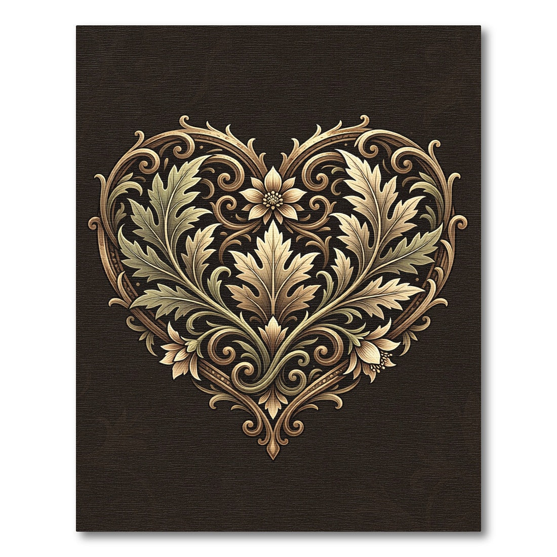 Ornate Golden Acanthus Heart Leaf Rug