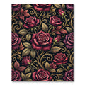 Crimson Rose Vine Flourish Rug