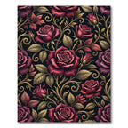 Crimson Rose Vine Flourish Rug