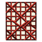Bold Red Intersecting Grid Rug