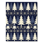 Navy Cream Festive Woodland Christmas Tree Rug