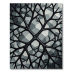Modern Monochrome Geometric Neural Grid Rug