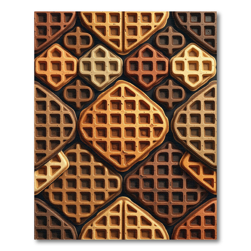 Geometric Toasted Waffle Grid Rug