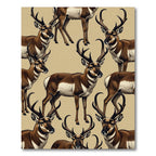 Majestic Antelope Horned Fauna Illustration Rug