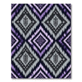 Purple Ikat Geometric Diamond Weave Rug
