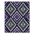 Purple Ikat Geometric Diamond Weave Rug