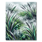Ethereal Emerald Grass Watercolor Landscape Rug