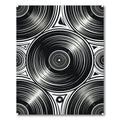 Monochrome Vinyl Record Geometric Art Rug