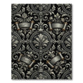 Ornate Silver Scroll Foliage Rug