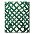 Emerald Interlocking Geometric Lattice Grid Rug