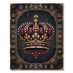Regal Royal Imperial Maroon Gold Crown Rug